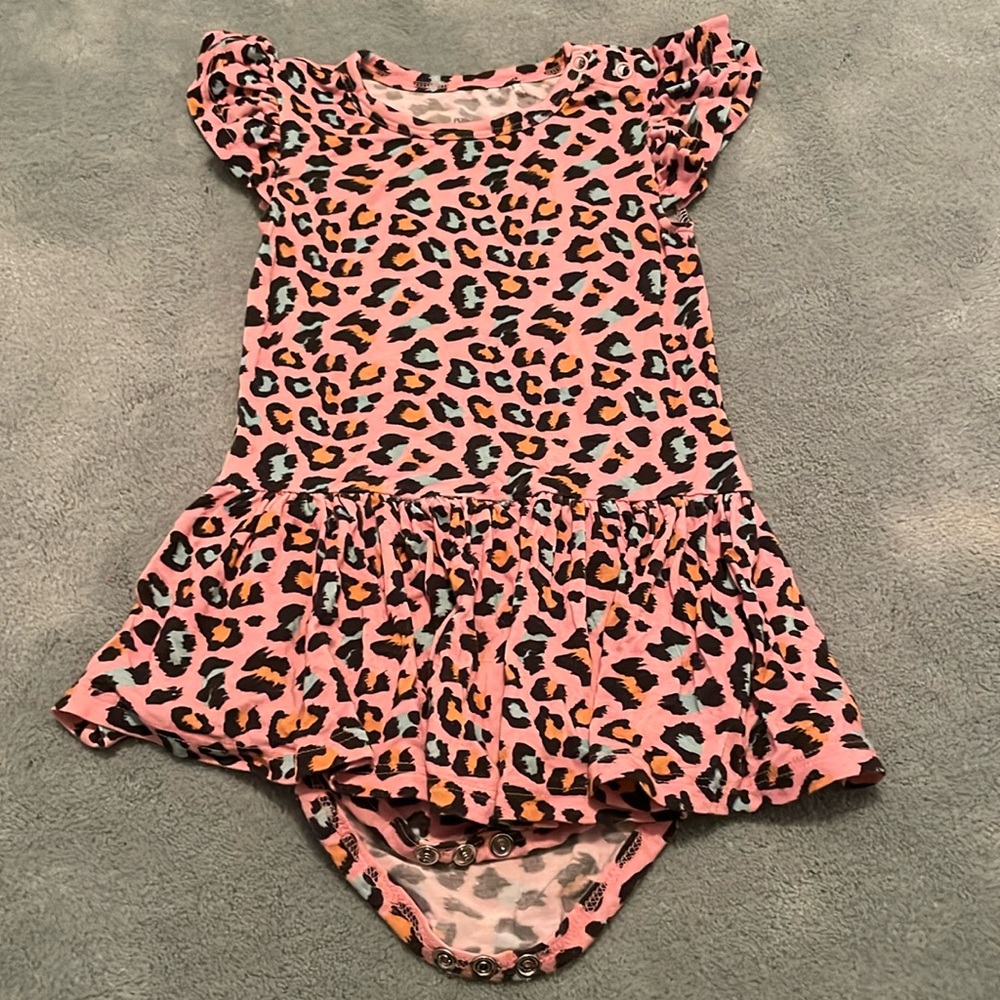 Leopard Print Pink Kids Casual Dress